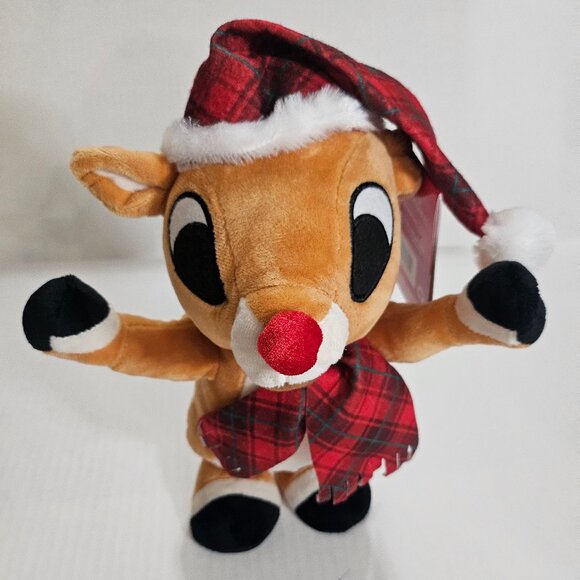 Rudolph The Red Nosed Reindeer Side-Stepper Musical Plush Toy by Gemmy With Tag - Picture 1 of 7